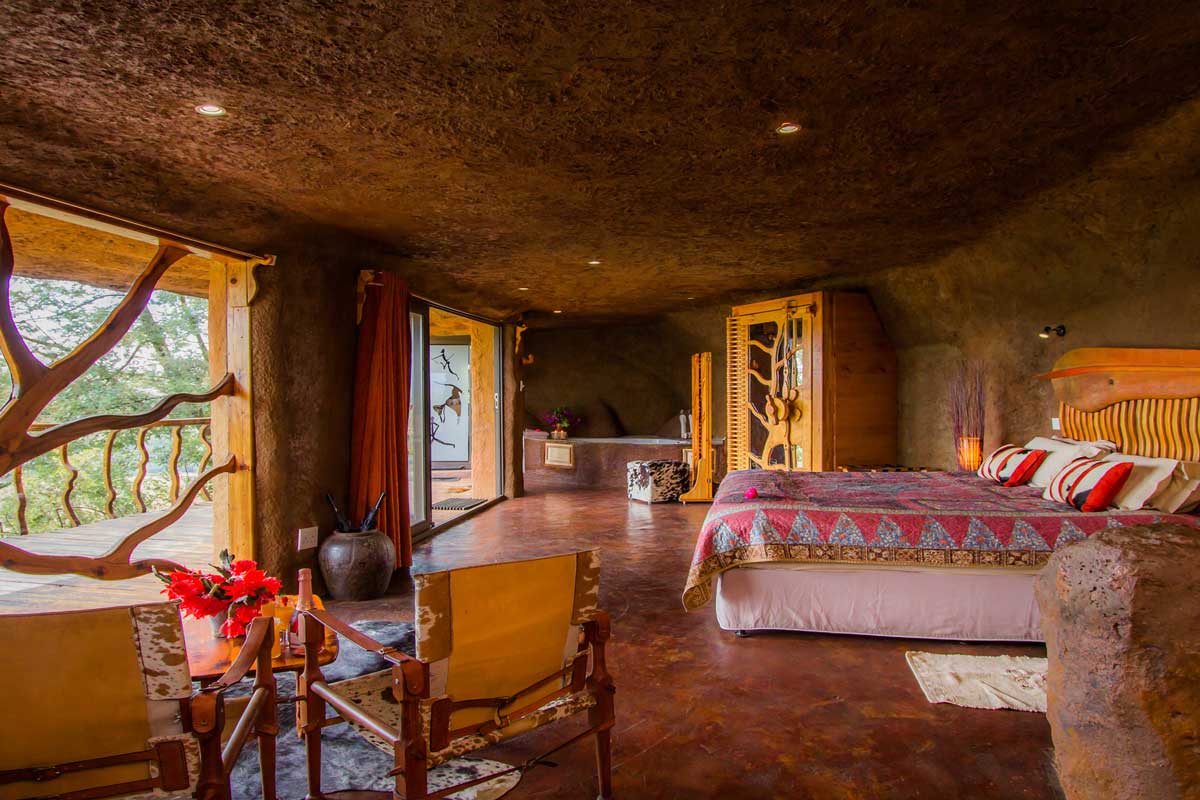 Wohnraum der Luxushöhle (c) Antbear Eco Lodge
