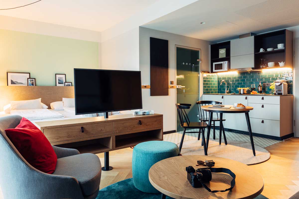Gemütlich, urban und zeitgemäß – das neue harry’s home Villach in Kärnten geht als erstes Haus der Hotelgruppe in der dritten Design-Generation an den Start. © harry’s home hotels & apartments/Daniel Zangerl 