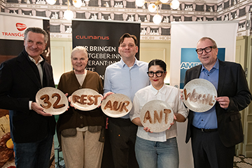 32. Restaurant-Woche l.n.r.: Christian Wukonigg, Veronika Doppler, Martin Pichlmaier, Parvin Razavi, Franz Bernthaler  © Culinarius/Andreas Lindorfer